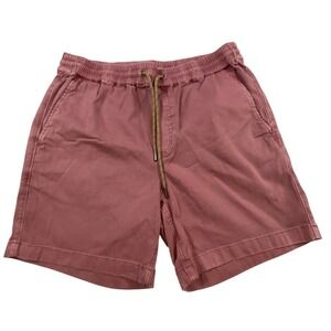 Faherty Brand Mens All Day Shorts Rose Pink Elastic Drawstring Size Medium